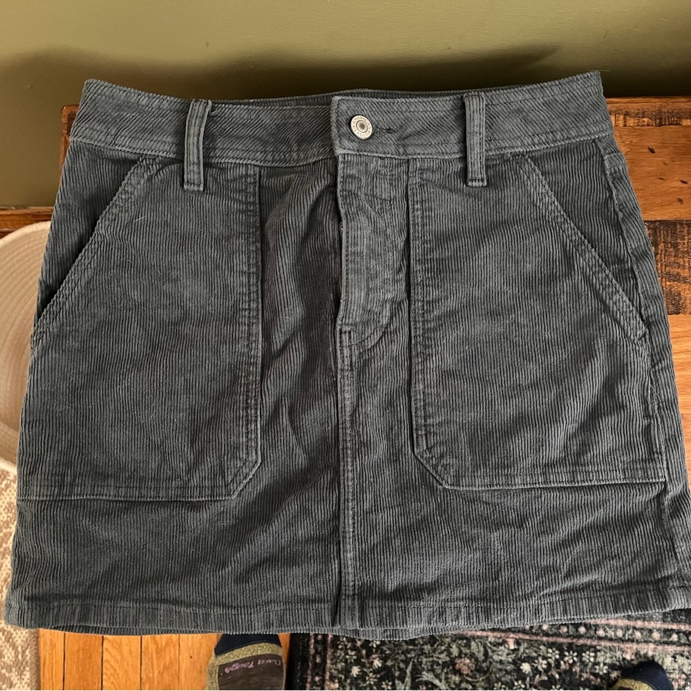 Blue Corduroy Mini Skirt